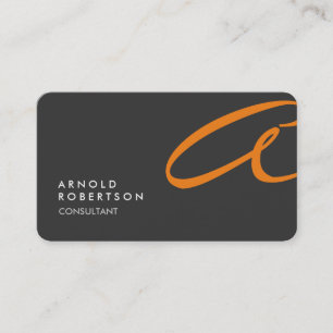 Monogram Schlicht Gray Trendy Business Card anpass Visitenkarte