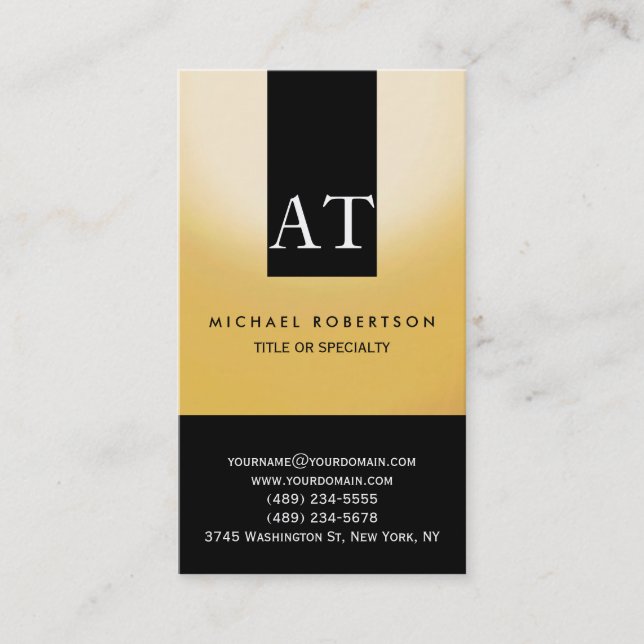Monogram Schlicht Simple Consultant Business Card Visitenkarte (Vorderseite)