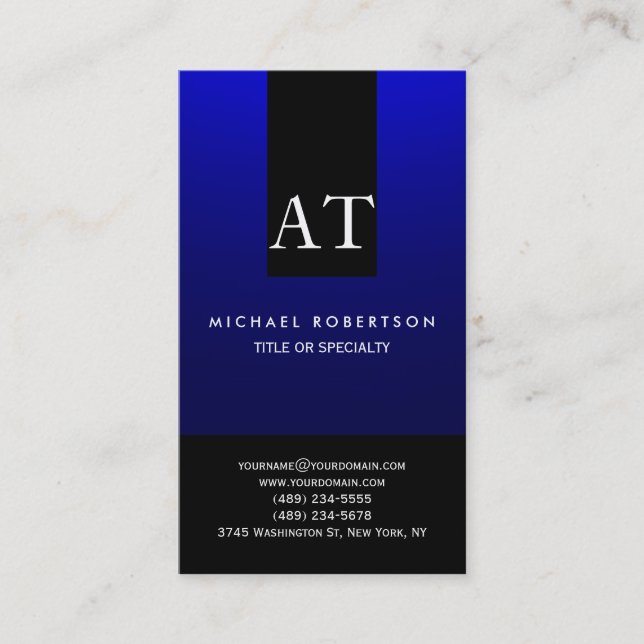 Monogram Schlicht Simple Consultant Business Card Visitenkarte (Vorderseite)