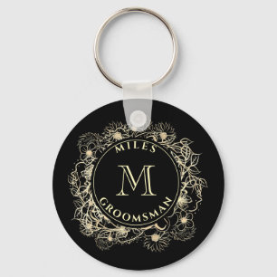 Monogram-Schlüsselanhänger für den Black-Gold-Trau Schlüsselanhänger