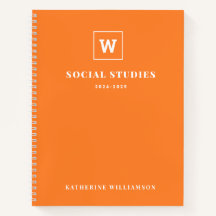 Monogram School Subject Student Orange Individuell