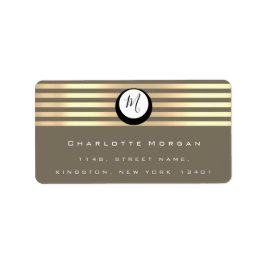 Monogram Schwarz-weiß Bronze Grau Gold UAWG Streif Adressaufkleber