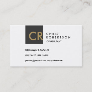 Monogram Schwarz-weiß Gold Business Card Visitenkarte