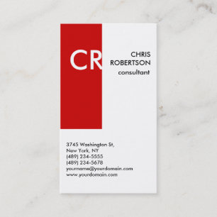 Monogram Schwarz-weiß Red Business Card Visitenkarte