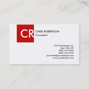 Monogram Schwarz-weiß Red Business Card Visitenkarte