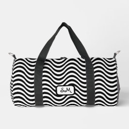 Monogram Schwarz-weiß Wavy Stripes Psychedelic SM Duffle Bag