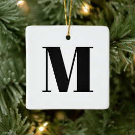 Monogram Schwarz-weiße benutzerdefinierte Anfangsh Keramikornament