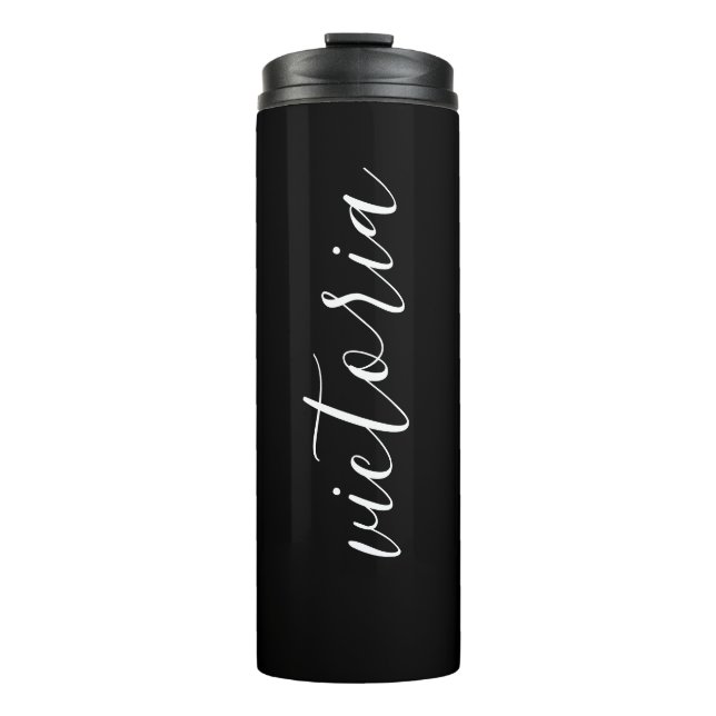 Monogram Script Black Therbler Thermosbecher (Vorderseite)