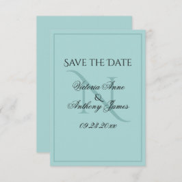 Monogram Script Blue Initial Wedding Save the Date