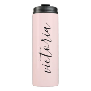 Monogram Script Blush Pink Therbler Thermosbecher