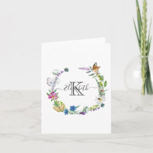 Monogram Script Calligraphy Butterfys Blume N
