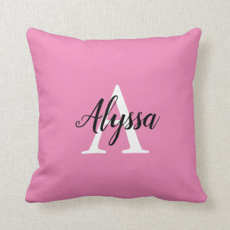 Monogram Script Stilvoll rosa Drehkissen Kissen