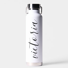 Monogram Script Water Bottles | weiß und rosa Trinkflasche