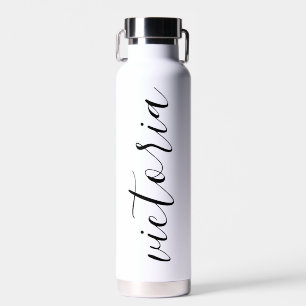 Monogram Script Water Bottles   weiß und rosa Trinkflasche
