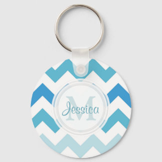 Monogram Sea Blue Zickzack Schlüsselanhänger