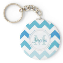 Monogram Sea Blue Zickzack Schlüsselanhänger