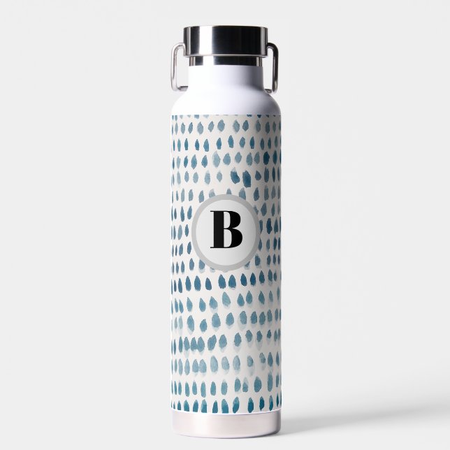 Monogram Seaglass Pattern Ocean Trinkflasche (Vorne)