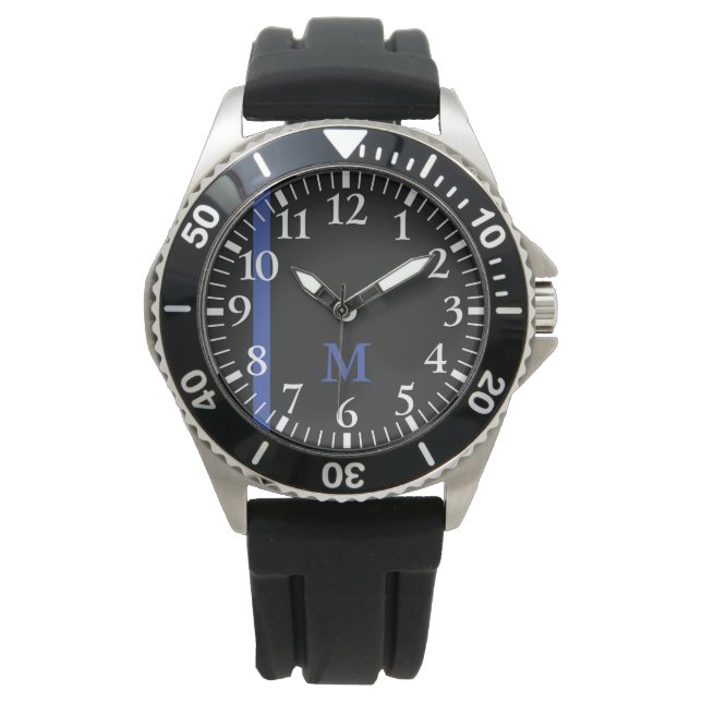 Monogram Serie: Die dünne blaue Linie. Armbanduhr (Vorderseite)