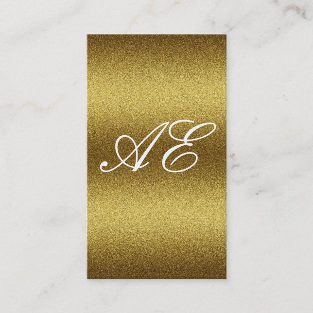 Monogram Serif Corporate Minimal Gold Glitzer Visitenkarte (Vorderseite)