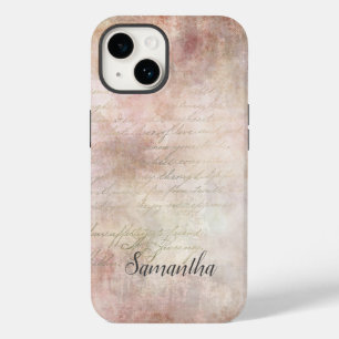 Monogram Shabby Chic Rose Rose Coque Vintage-Mate 