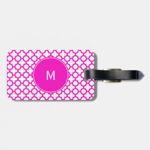 Monogram Shock Pink Quatrefolienmuster Gepäckanhänger