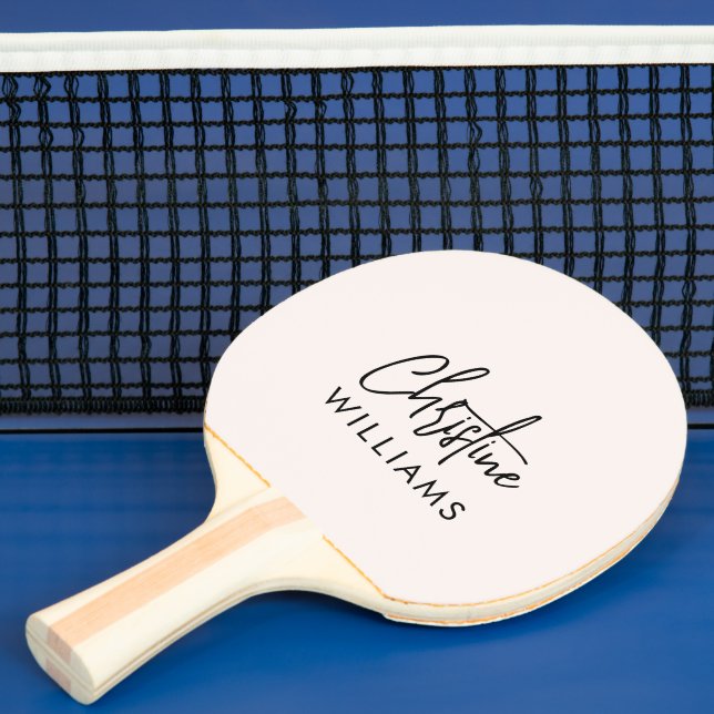 Monogram-Signatur Handgeschriebenes Script Rosa Tischtennis Schläger (InSitu)