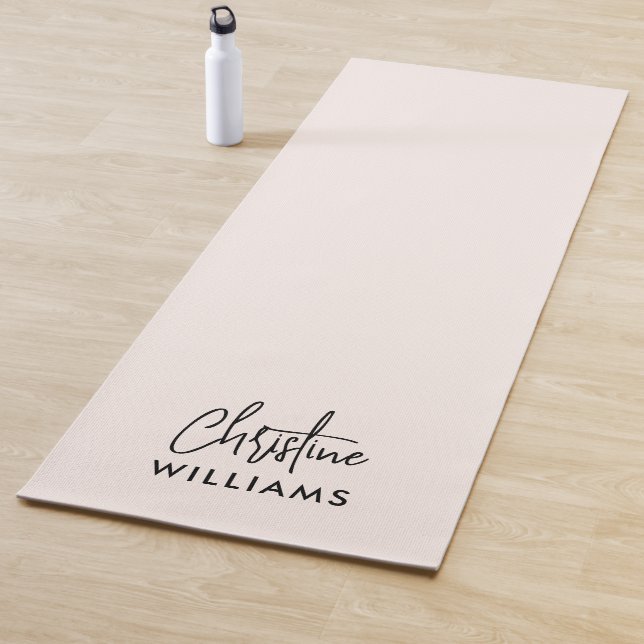 Monogram-Signatur Handgeschriebenes Script Rosa Yogamatte (Beispiel)