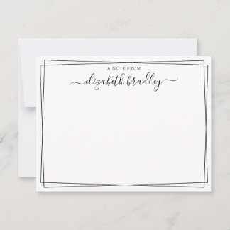 Monogram Signature Girly Script vom Schreibtisch d Dankeskarte