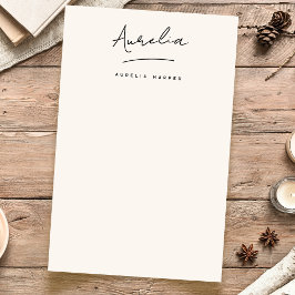 Monogram Signature Neutral Simple Personalisiert Briefpapier