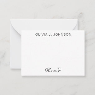 Monogram Signature Script Minimalistisch Mitteilungskarte