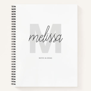 Monogram Signature Script Name Minimalistisch Chic Notizbuch