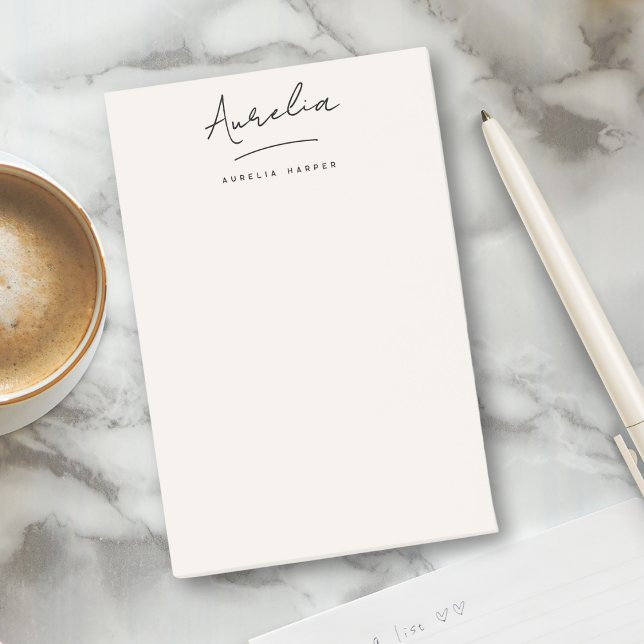 Monogram Signature Simple Modern Feminine Ivory Post-it Klebezettel (Von Creator hochgeladen)