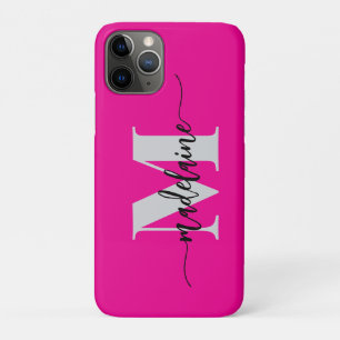 Monogram Silver Black Pink Personal Case-Mate iPhone Hülle