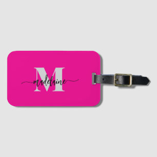 Monogram Silver Black Pink Personal Gepäckanhänger