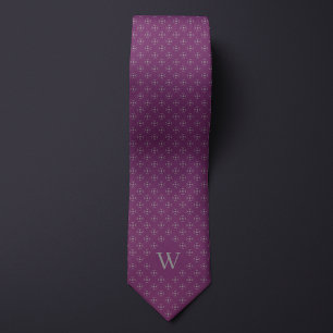 Monogram Silver Geometric Muster Krawatte