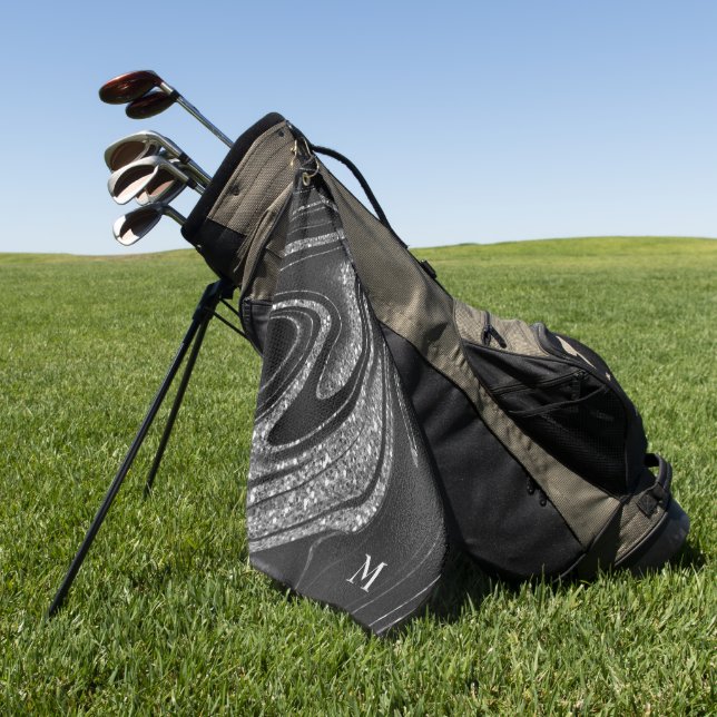 Monogram Silver Glitzer Golfhandtuch (Gras)