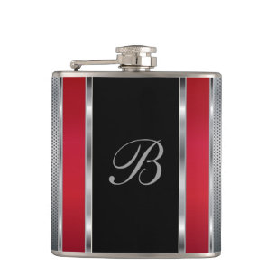 Monogram Silver Mesh and Red Flachmann