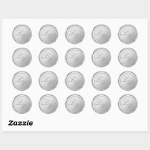 Monogram Silver Wax Siegel Wedding Stickers