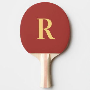 Monogram Simple Brown Gold Tischtennis Schläger