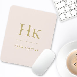 Monogram Simple Eleganc Classic Blush Pink Gold Mousepad