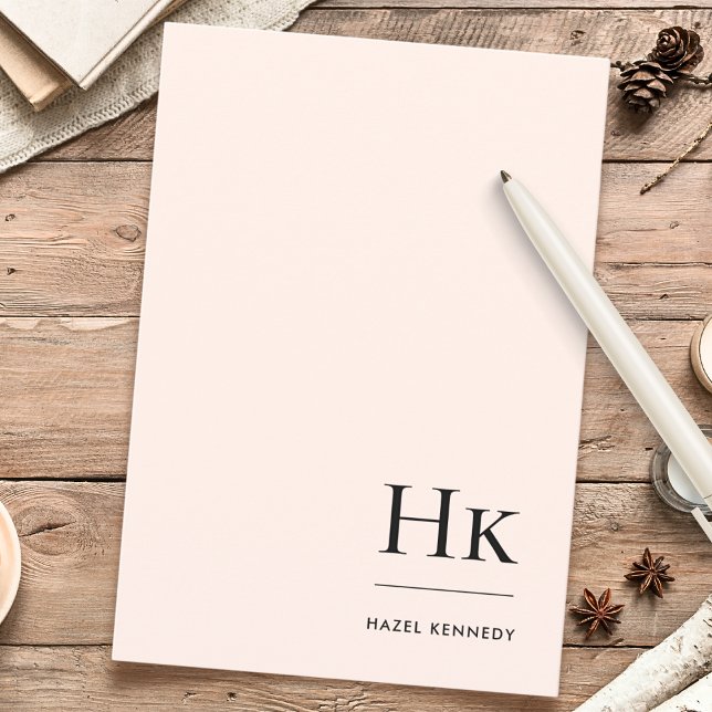 Monogram Simple Elegant Minimal Mit Monogramm Soci Mitteilungskarte (Von Creator hochgeladen)