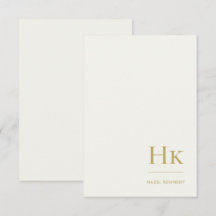 Monogram Simple Elegant Monogrammed Ivory and Gold
