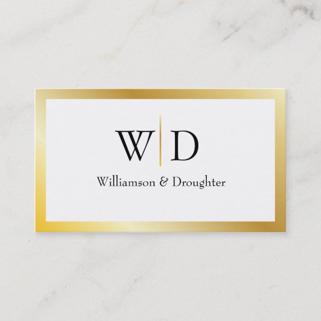 Monogram Simple Gold Visitenkarte (Vorderseite)