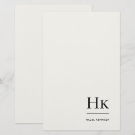 Monogram Simple Ivory Monogrammed Personalized Briefpapier