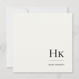 Monogram Simple Modern Monogrammed Ivory Notecard Mitteilungskarte