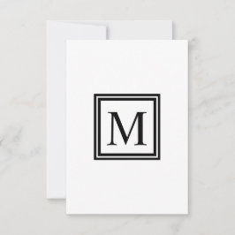 Monogram Single Letter Square Dankeskarte