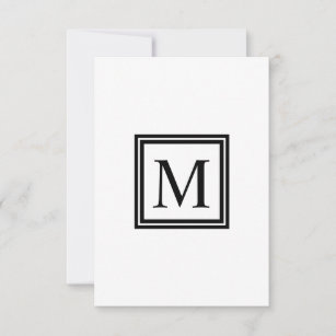 Monogram Single Letter Square Dankeskarte