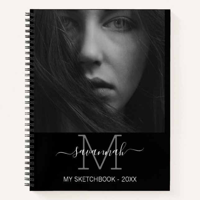 Monogram-Sketchbook für Schwarzweiß-Foto Notizbuch (Vorderseite)