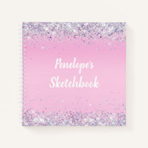 Monogram Sketchbook Rosa Holographic Glitzer Notizbuch