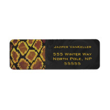 Monogram Snake Brown und Gold Print